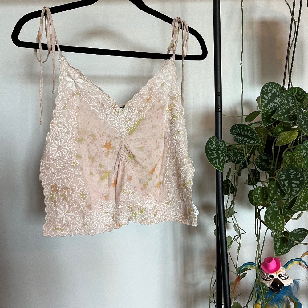 Zara Embroidered Open Side Tie Dye Top - Picture 2 of 6